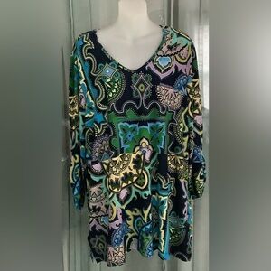 CSC STUDIO WOMENS COLORFUL TUNIC TOP
